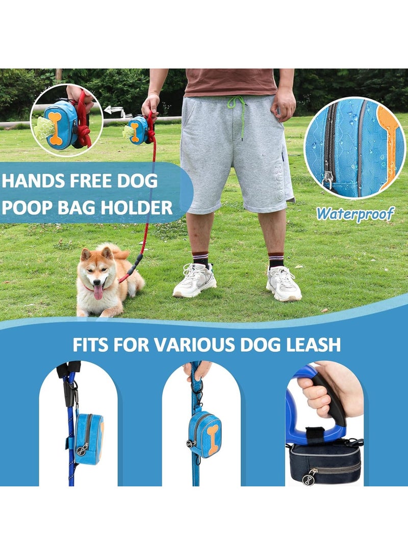 Fashion Printed Dog  Bags, Pet Waste Bag Organizer - Dog  Bag Dispenser and Leash Holder, Medium (Blue) - Image 4
